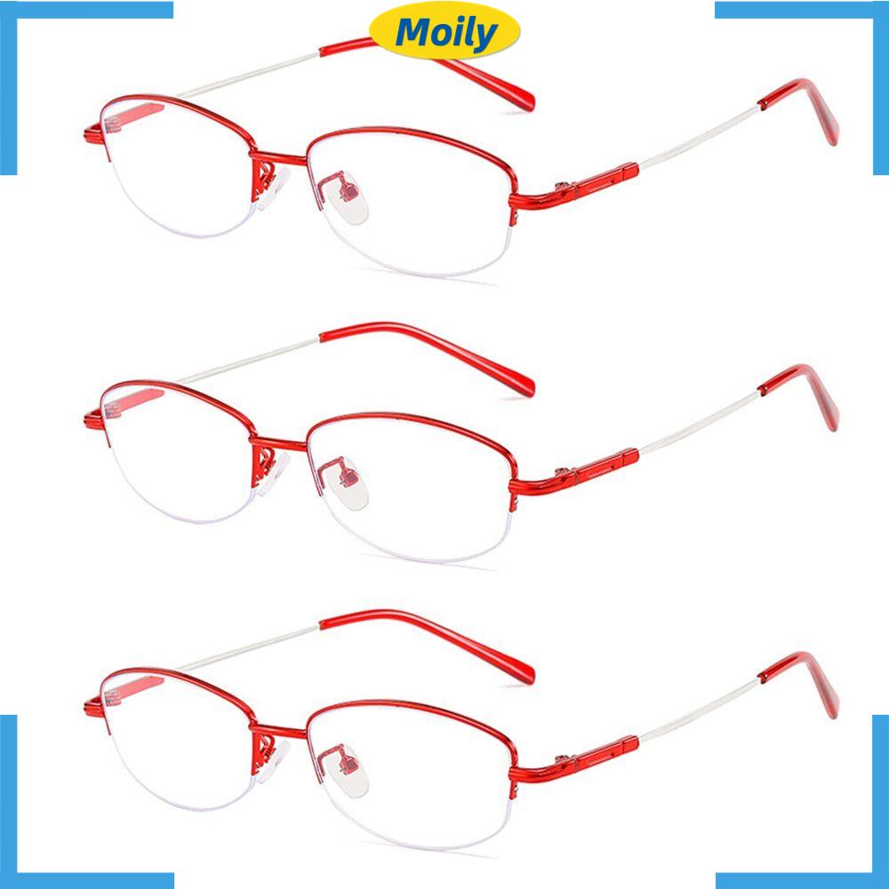 MOILYVN Kính Đọc Sách Nửa Gọng Đơn Giản Chống Ánh Sáng Xanh Phong Cách Vintage