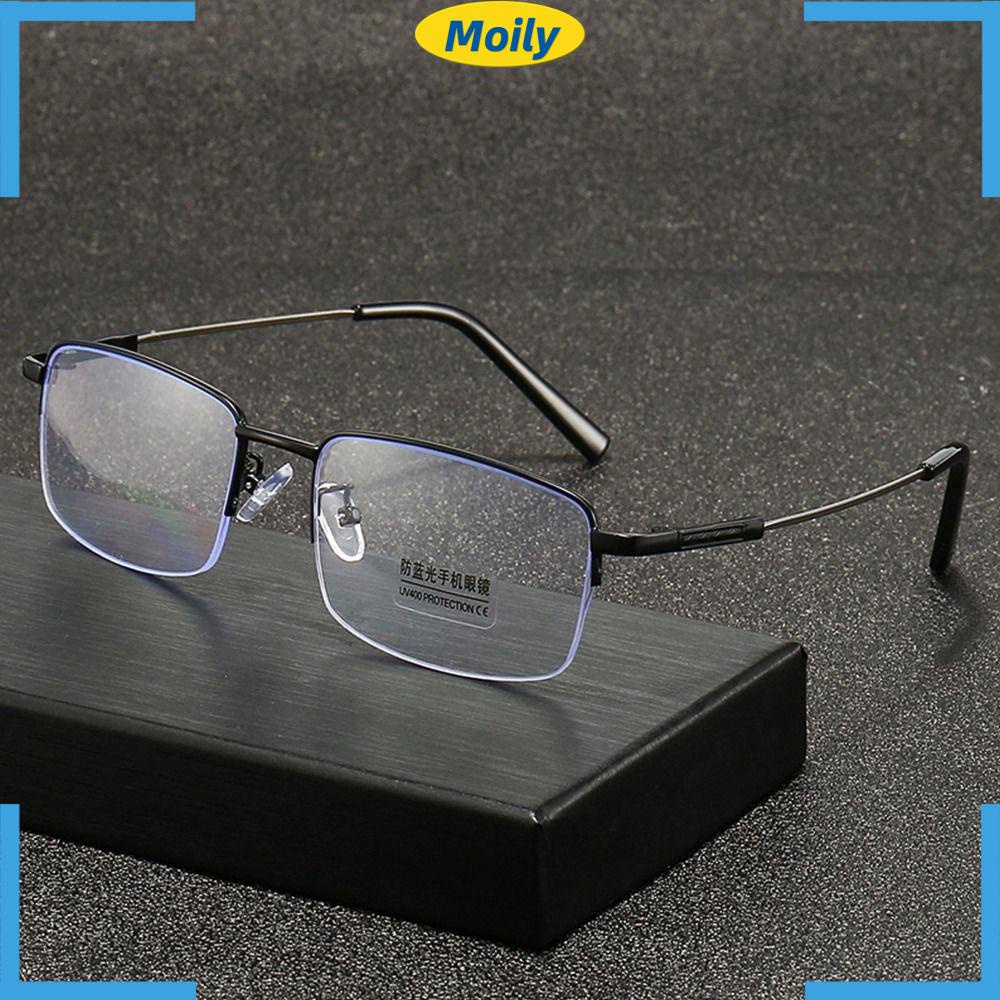 MOILYVN Kính Đọc Sách Nửa Gọng Chống Ánh Sáng Xanh Phong Cách Vintage