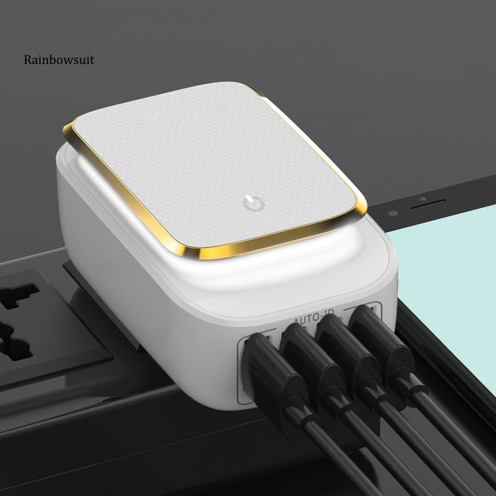 TOPK Củ Sạc Điện Thoại Tự Động Tích Hợp Đèn LED 4 Cổng 44A 22W USB