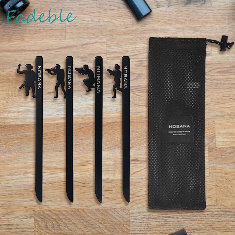 Set 4 Cọc Giăng Lều Trại Bằng Thép Không Gỉ