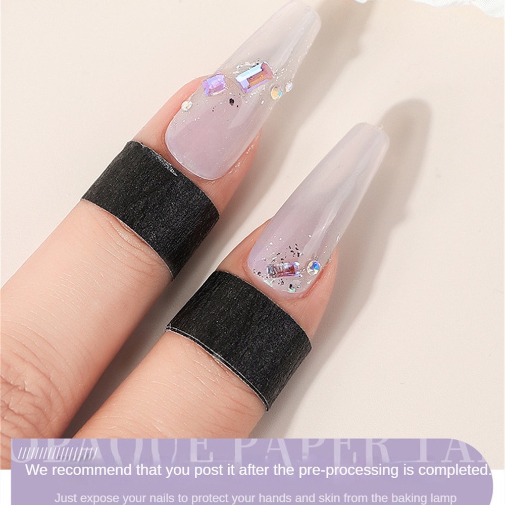 Găng tay/ Băng keo làm móng EELHOE màu đen không để lại dấu bảo vệ tay trong một bước