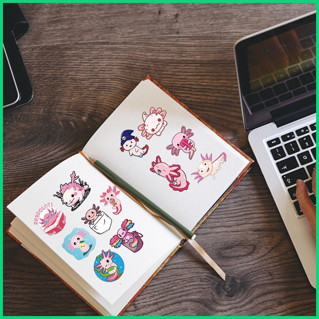 Bộ 50 Miếng Dán Bình Nước Bằng Chất Liệu Vinyl Dễ Thương Xinh Xắn