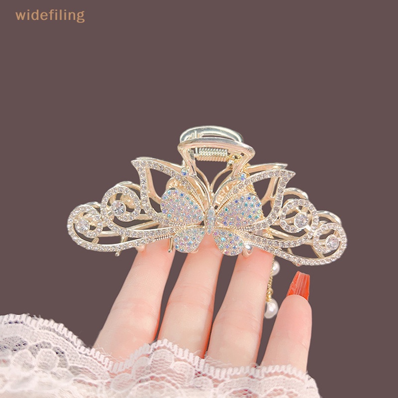 Kẹp Tóc Hình Bướm Rỗng Dát Kim Cương Thời Trang Cao Cấp Cho Nữ