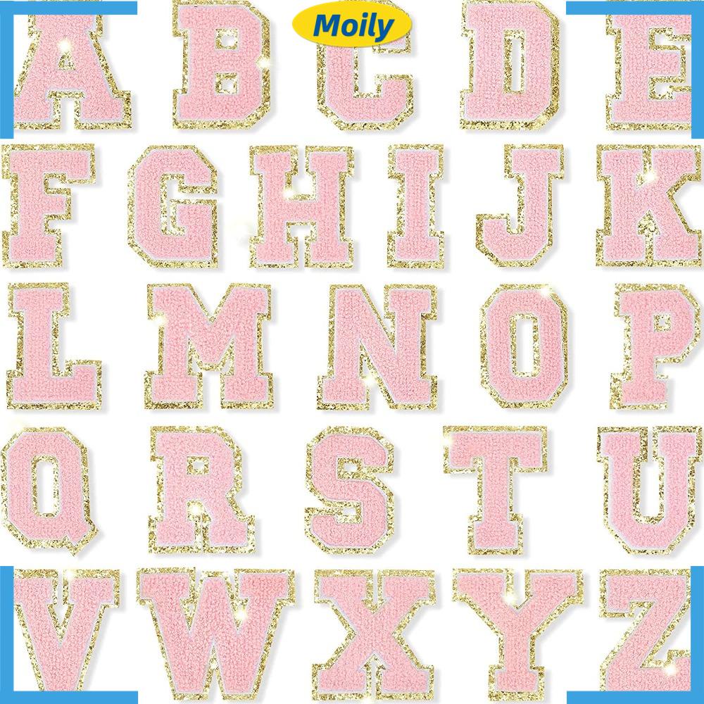 MOILYVN Miếng Vá Ủi Quần Jean Thêu Chữ Lấp Lánh 6cm