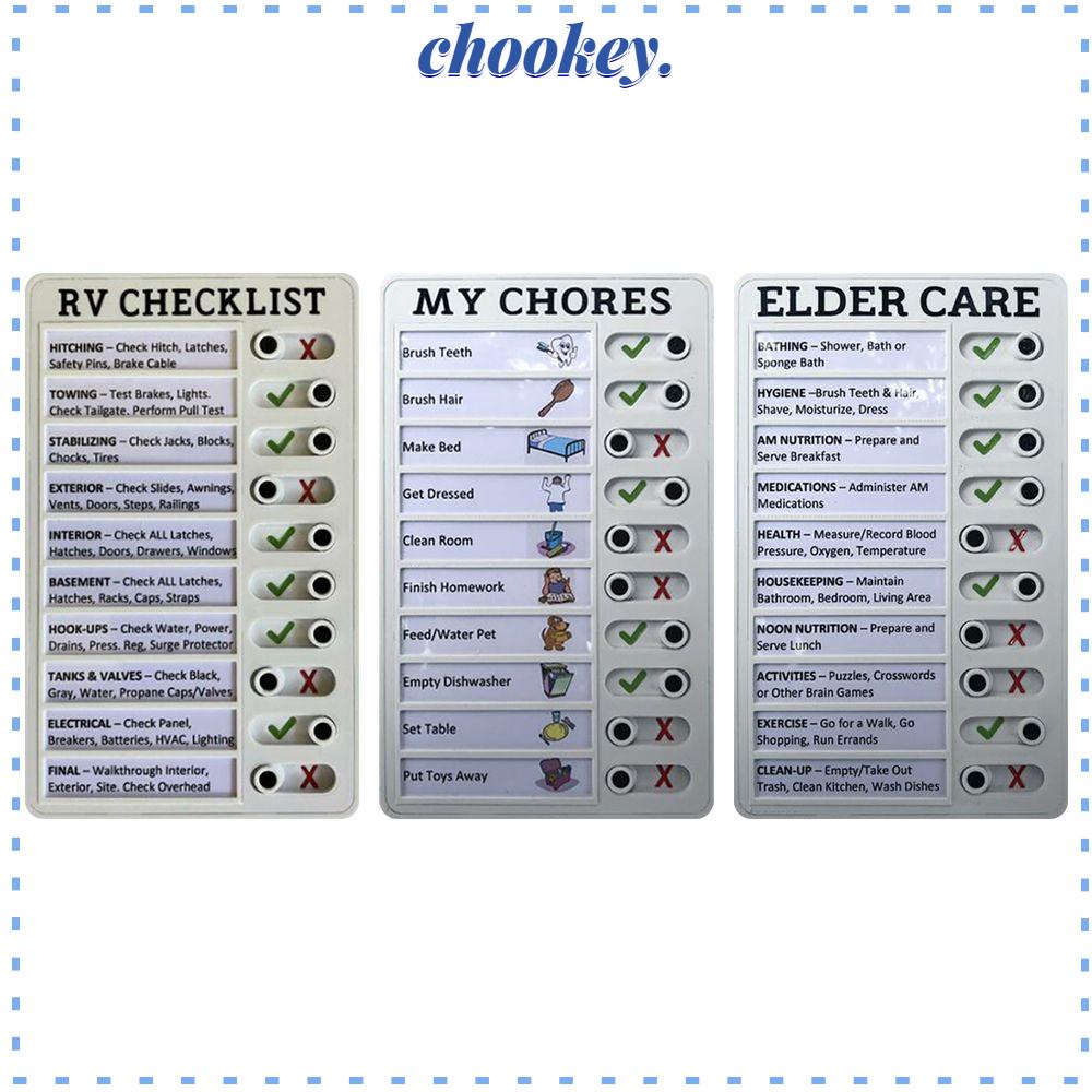 CHOOKEY Bảng Ghi Kế Hoạch Bằng Nhựa Có Thể Tái Sử Dụng