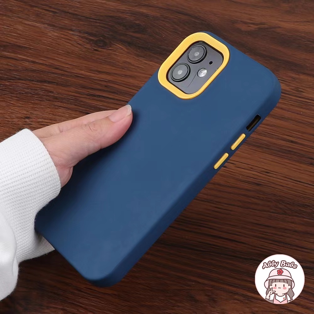 Ốp Điện Thoại TPU Silicon Mềm Mặt Nhám Màu Cam / Kem Hình Vuông 3 Trong 1 Cho IPhone 14 Pro Max 12 11 Pro Max X XS XR 7Plus