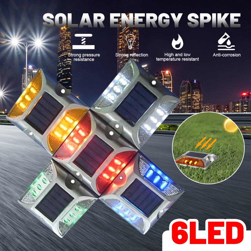 Đèn Led Cảnh Báo 6 Bóng Hình Vuông Nhỏ Sử Dụng Năng Lượng Mặt Trời
