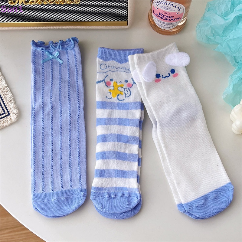 Sun1 > Vớ Cotton Cổ Vừa Thoáng Khí Họa Tiết Hoạt Hình Cinnamoroll Nhật Bản Đáng Yêu Dành Cho Bé Gái