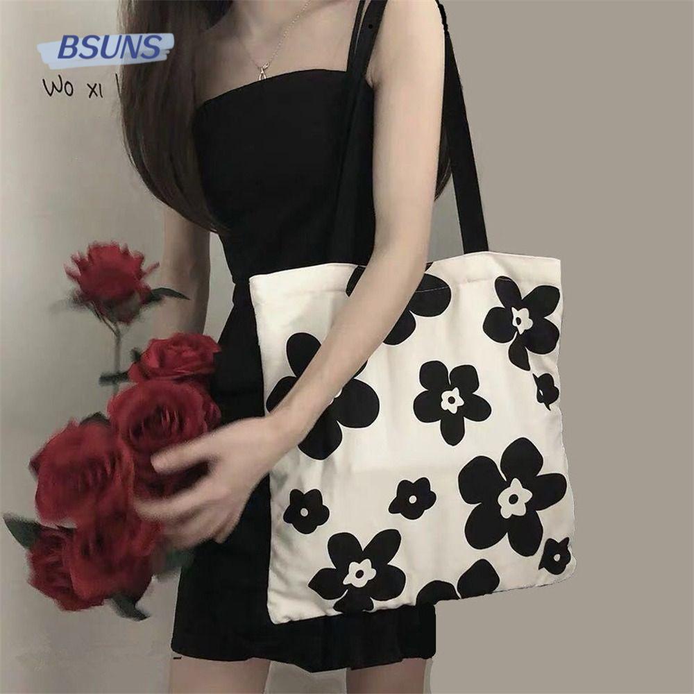 BSUNS Túi Tote Đeo Vai Họa Tiết Hoa Xinh Xắn Thời Trang