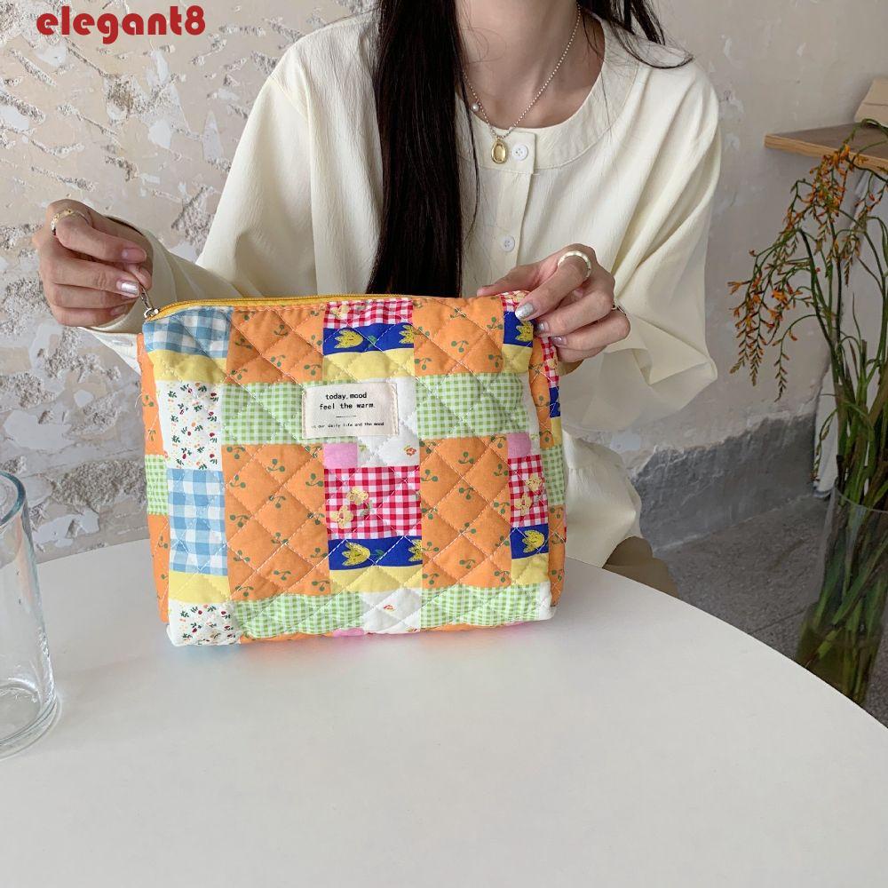 ELEGANT Túi Đựng Đồ Trang Điểm Bằng Cotton Mềm Mại Đa Năng Tiện Dụng Cho Nữ