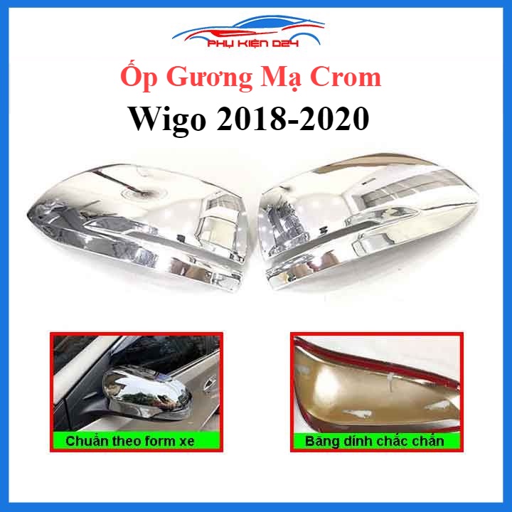 Ốp gương Wigo 2018-2019-2020-2021-2022 mạ crom bảo vệ chống trầy trang trí làm đẹp xe