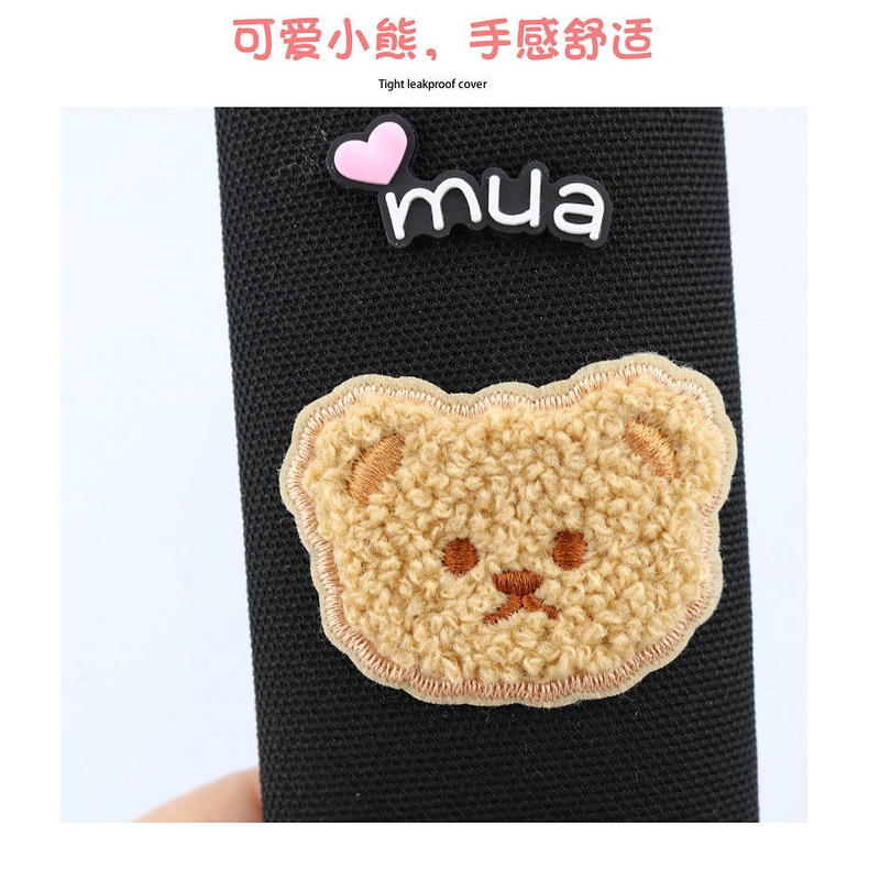Car Safety Belt Shoulder Pad Ice Silk Cute Bear Safety Belt Protective Case Lengthened inside the Car Top Decoration Female gXEV