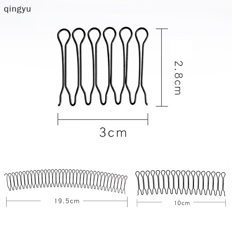 Qingyu Kẹp Cố Định Tóc Vô Hình Có Răng Lược Kẹp UShape