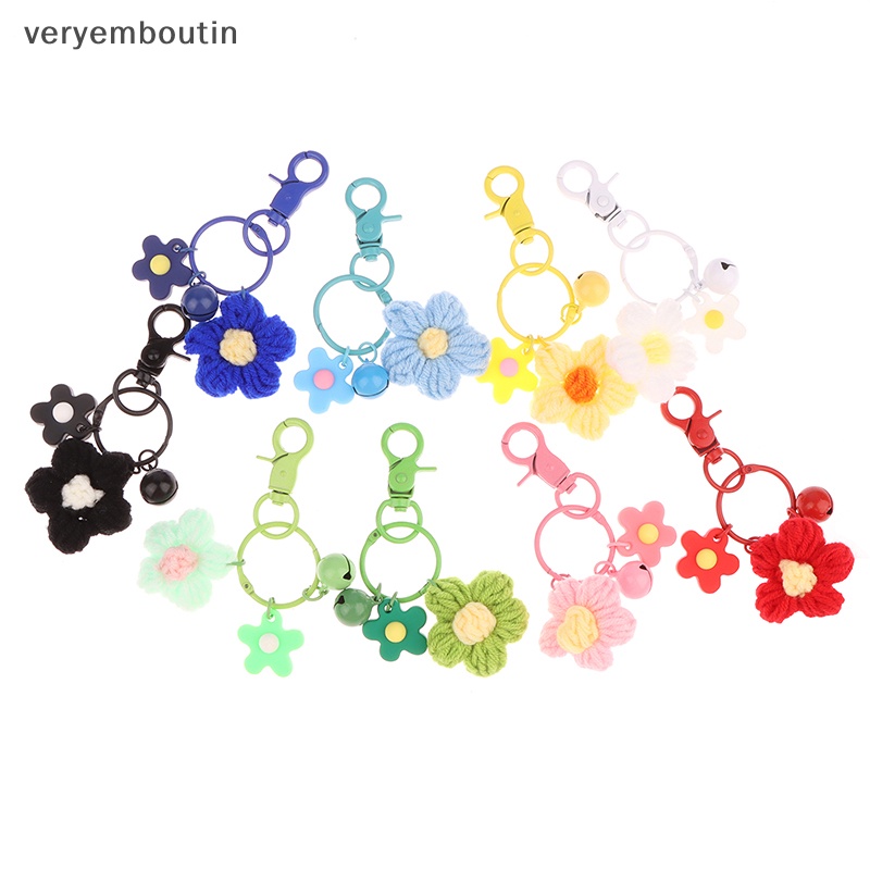 1 Móc Khóa Hình Bông Hoa Bằng Len Dễ Thương