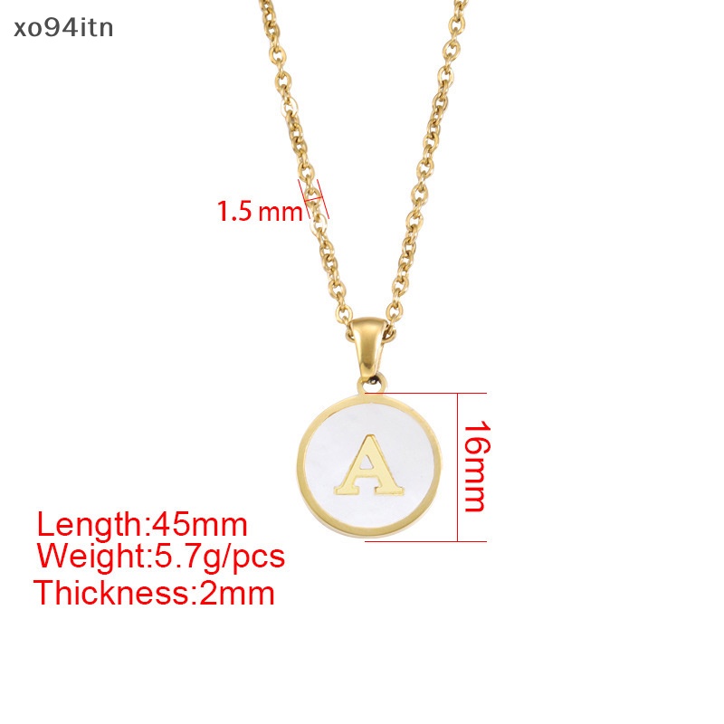Vòng cổ Mặt Chữ Cái Từ A-Z Tráng Men Màu Trắng Phong Cách Tối Giản Cho Nam Và Nữ