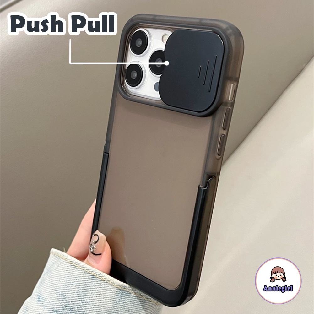 Ốp Điện Thoại Dẻo Kèm Giá Đỡ Kiểu Đẩy Chống Sốc Bảo Vệ Ống Kính Máy Ảnh Cho IPhone 14 13 12 11 Pro Max
