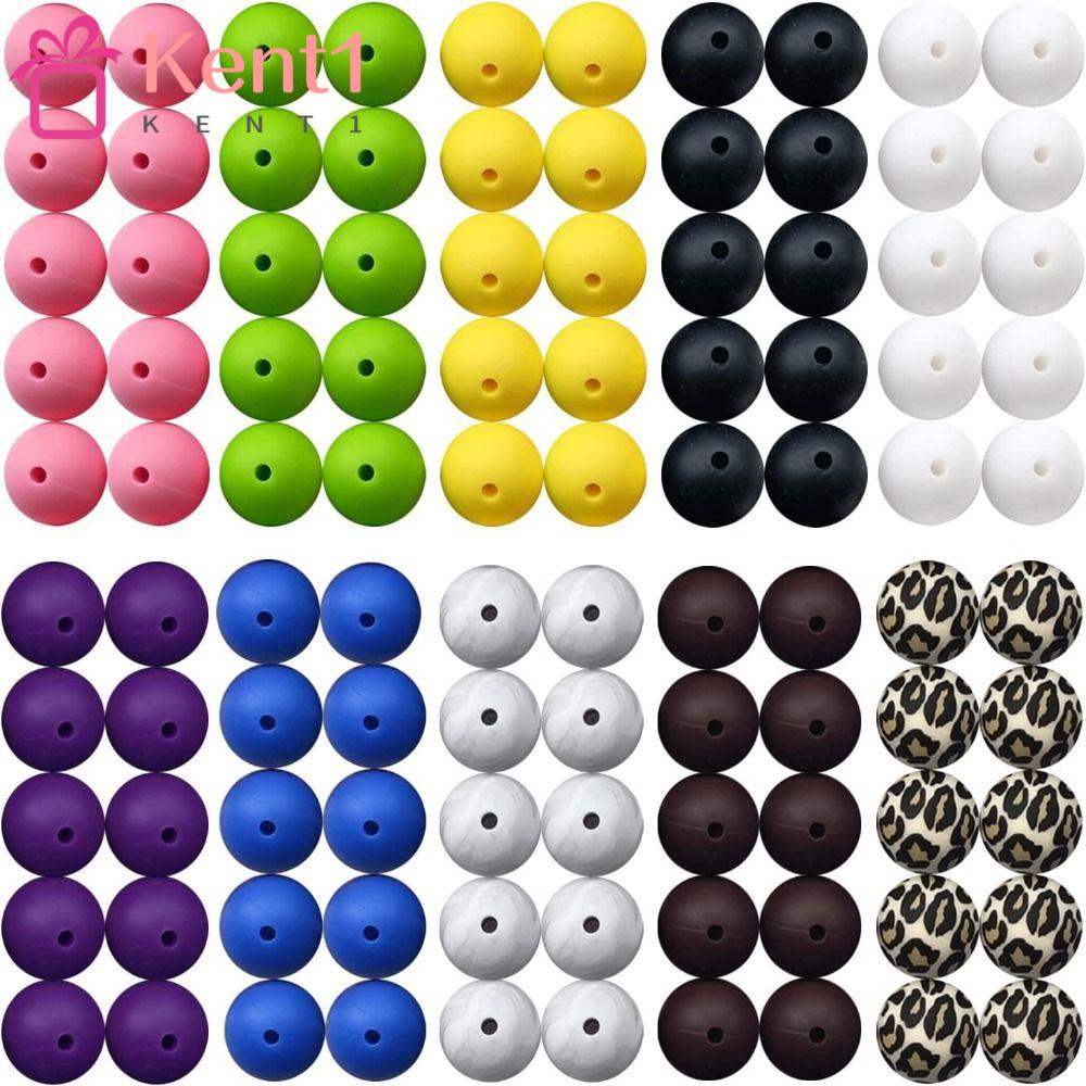 KENT1 Bộ 100 Hạt Silicone Xâu Chuỗi Làm Trang Sức 15mm / 0.59 "