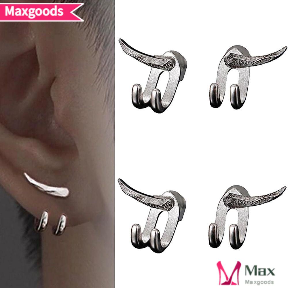 MAXG Bông Tai Đinh Tán Bằng Đồng Màu Bạc / Đen Tháo Rời Được Thiết Kế Mới Dành Cho Nam Nữ