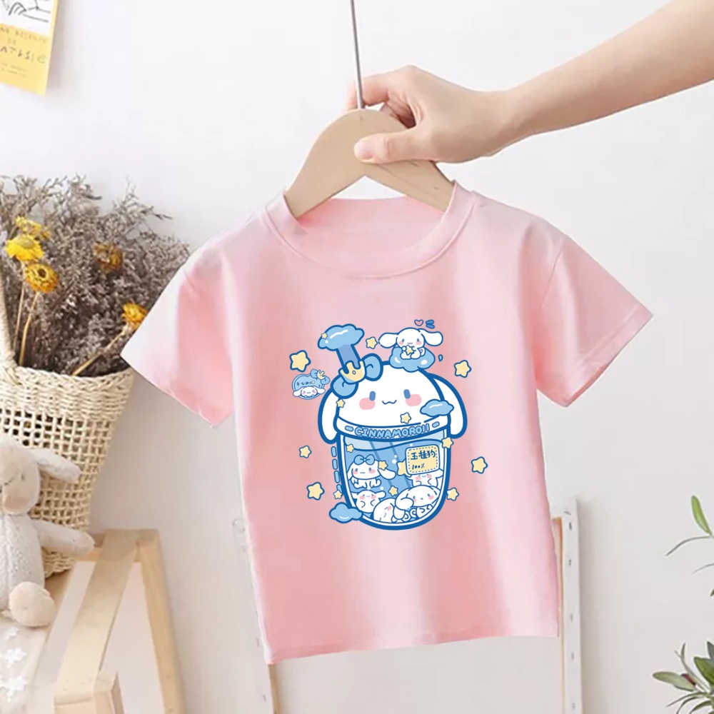 Kawaii Áo Thun Công Chúa Hoạt Hình Xinh Xắn Cho Bé Gái