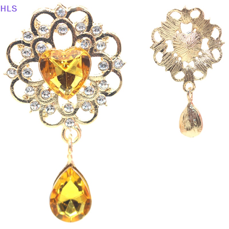 Ghim Cài Áo Hình Giọt Nước / Trái Tim Đính Đá Pha Lê Dùng Làm Quà Tặng DIY