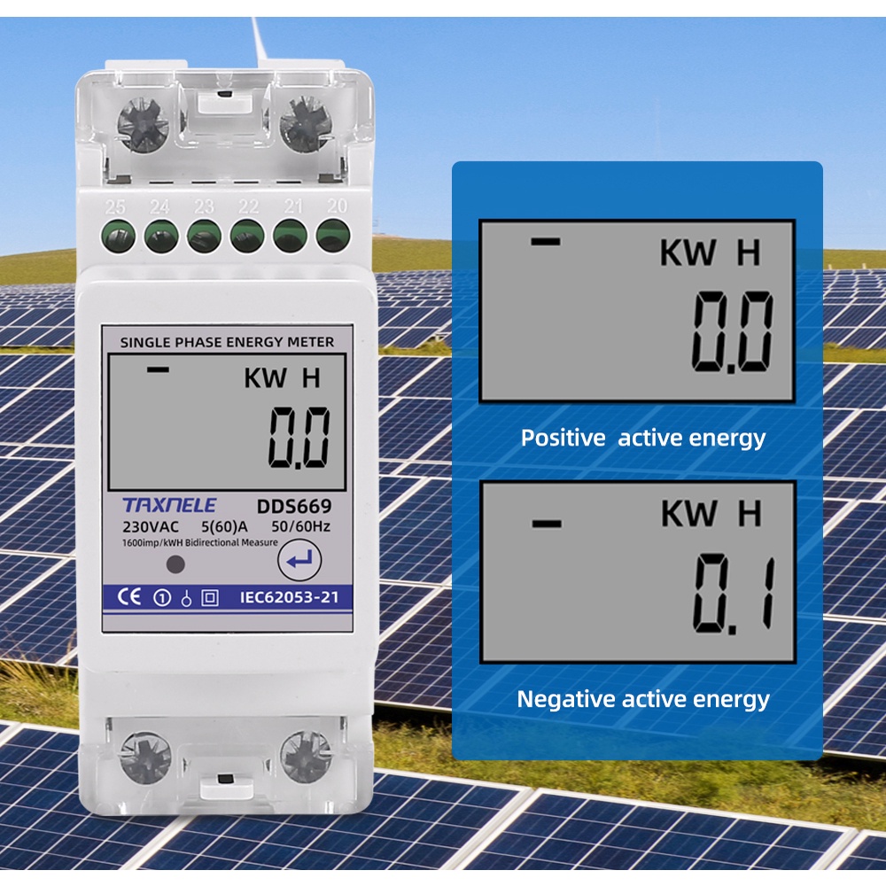 Thiết Bị Đo Dòng Điện Năng Lượng Mặt Trời Đa Năng 230V 60A KWH R485