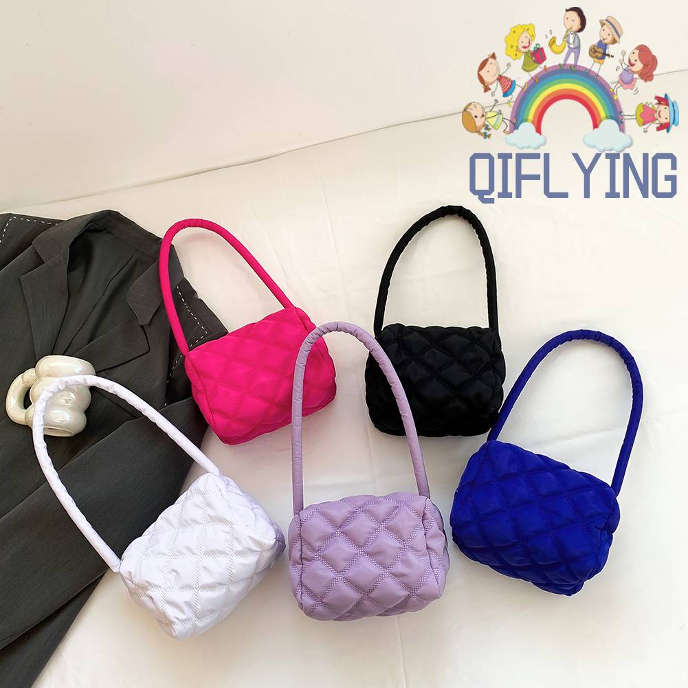 Túi Xách Nylon Đeo Vai Họa Tiết Lưới Hình Thoi Thời Trang Cho Nữ