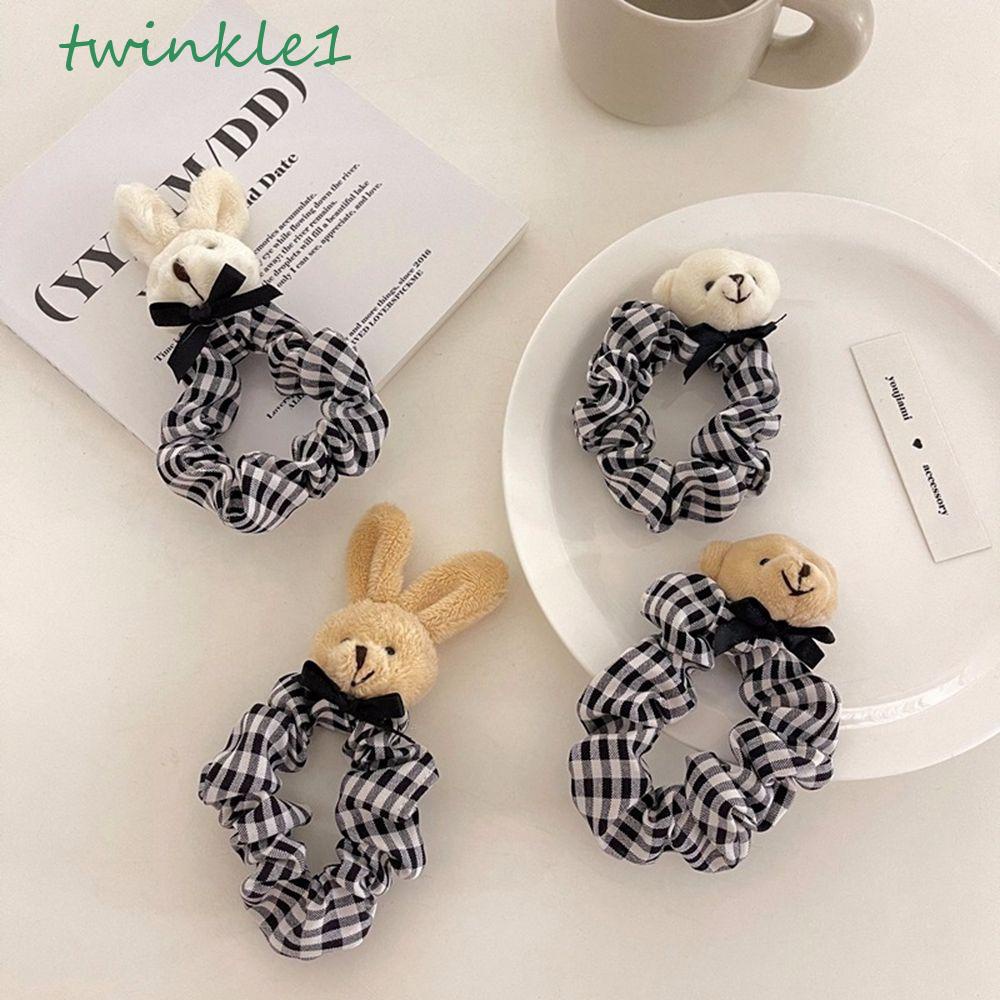 TWINKLE Dây Cột Tóc Lông Thỏ Hoạt Hình Phong Cách Hàn Quốc Cổ Điển Cho Nữ