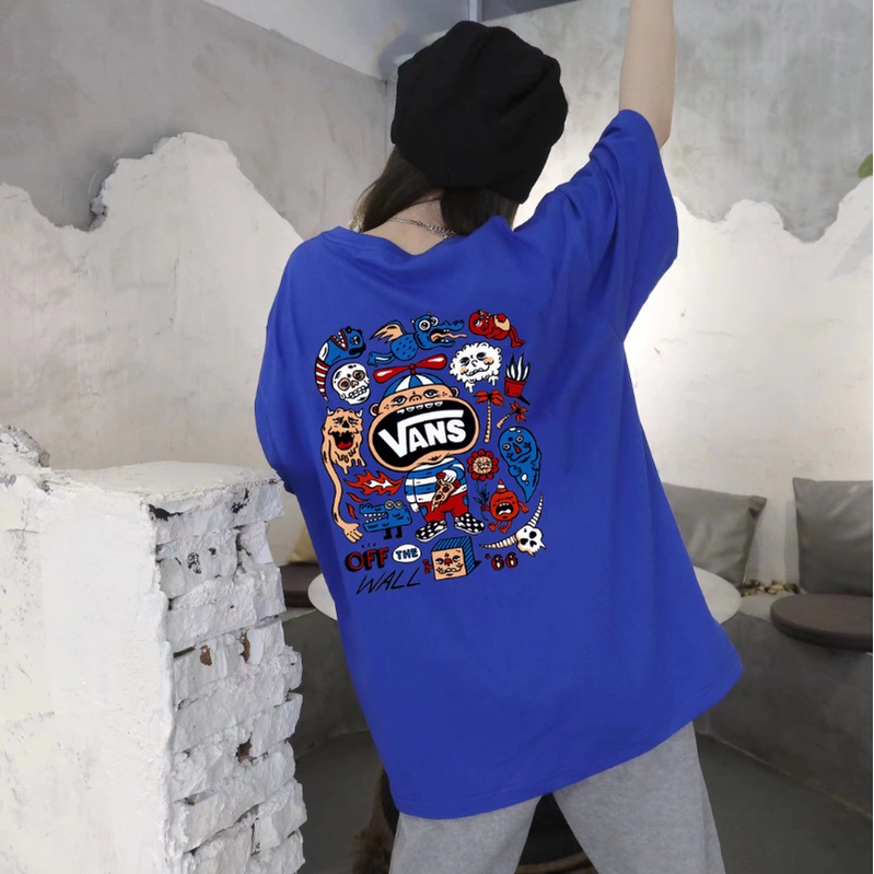 Áo Thun Tay Ngắn In Logo Vans Chất Liệu 100% Chính Hãng Thời Trang Cho Cặp Đôi