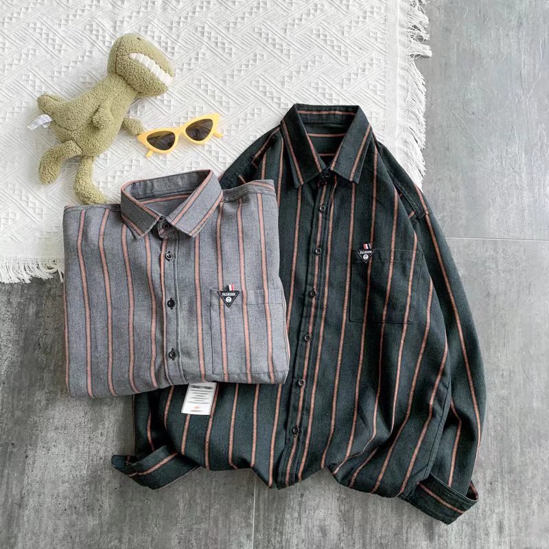Áo Sơ Mi Nam Dài Tay Họa Tiết Kẻ Sọc Thời Trang Mới
