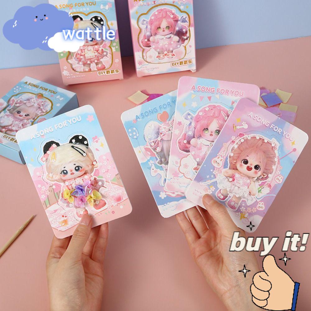 WATTLE Thẻ Dán Hoạt Hình Trang Phục Cho Búp Bê Thủ Công DIY