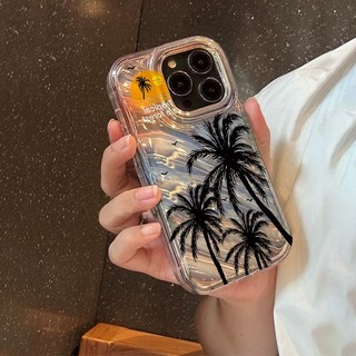 Ốp Điện Thoại Mềm Chống Vỡ In Hình Cây Dừa Cho IPhone11 12 Pro Max X XR XS Max SE 7 Plus 8 Plus 13 Pro Max 14 Pro Max