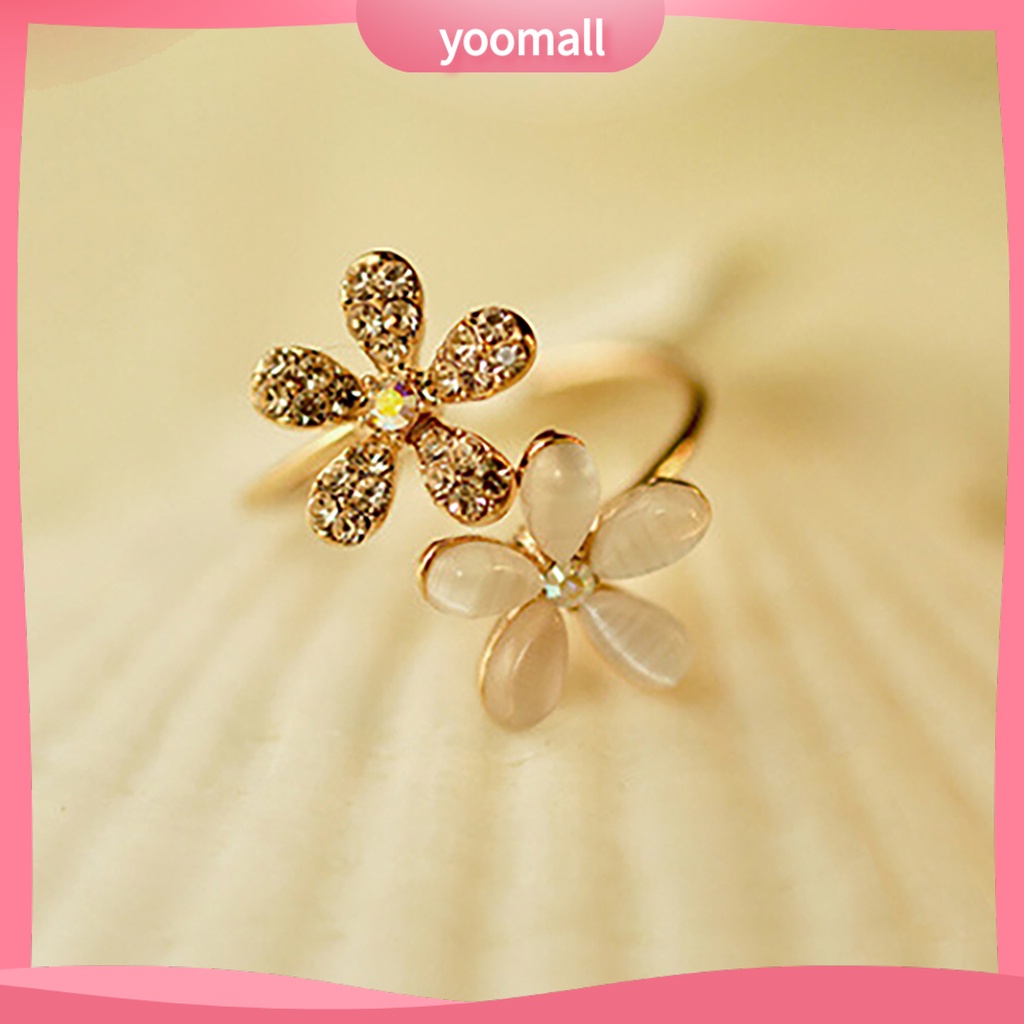 Nhẫn Hở Đính Đá Opal Nhân Tạo Trọng Lượng Nhẹ Tùy Chỉnh Thời Trang Cho Nữ