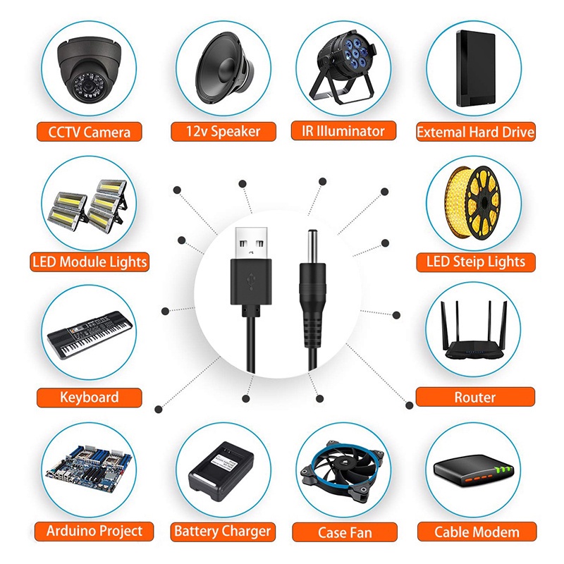 Dây Cáp Nguồn Chuyển Đổi usb Sang dc 3.5x1.35 / 5.5x2.1 / 5.5x2.5 / 4.0x1.7 / 2.5x0.7mm dc