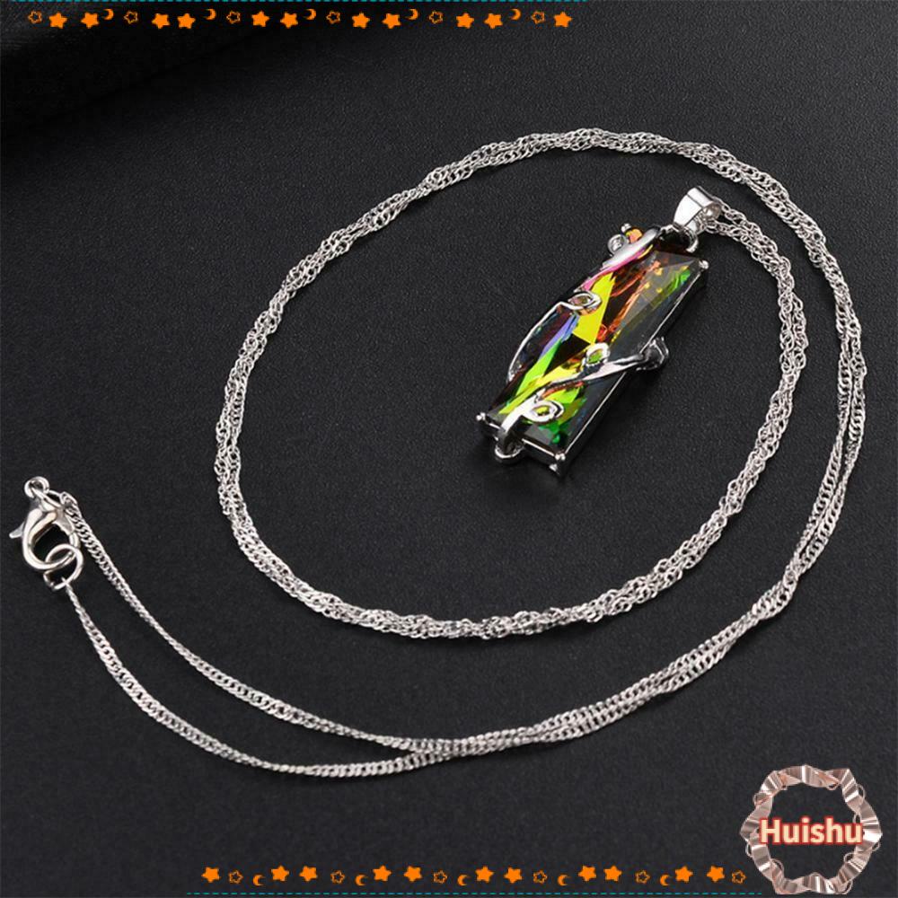 HS Vòng cổ Mặt Kính Hình Vuông Họa Tiết Lá Cây Dành Cho Nam Nữ