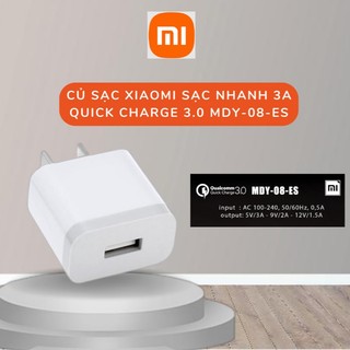 Củ sạc nhanh xiaomi quick charge 3.0 - 5v/3a mdy-08-es 18w bảo hành:12 tháng