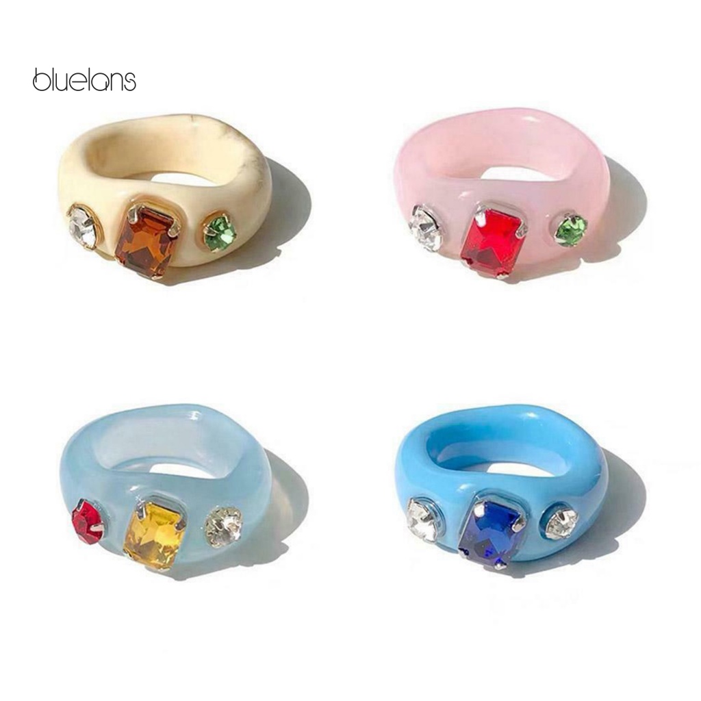 Nhẫn Đính Đá Acrylic Thời Trang Cho Nữ