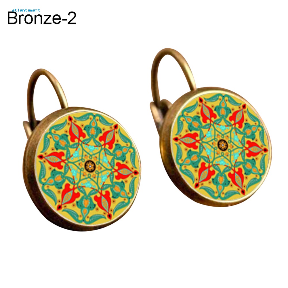 Túi Đựng Đồ Dùng Cao Cấp Tiện Dụng| Khuyên Tai Tròn Họa Tiết Hoa Mandala Thời Trang