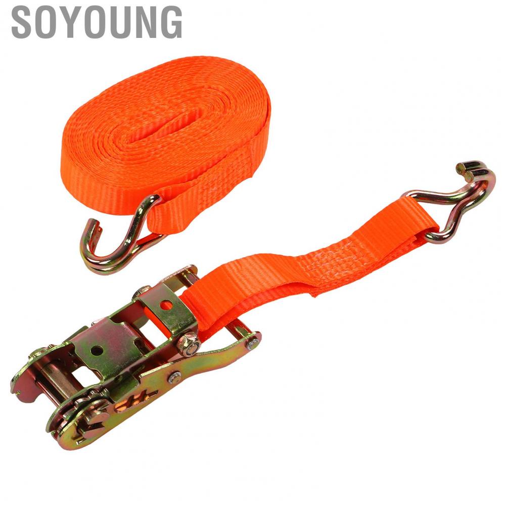 Soyoung Lashing Strap Ratchet Tie Down UV Proof Tear Resistant for Truck Trailer