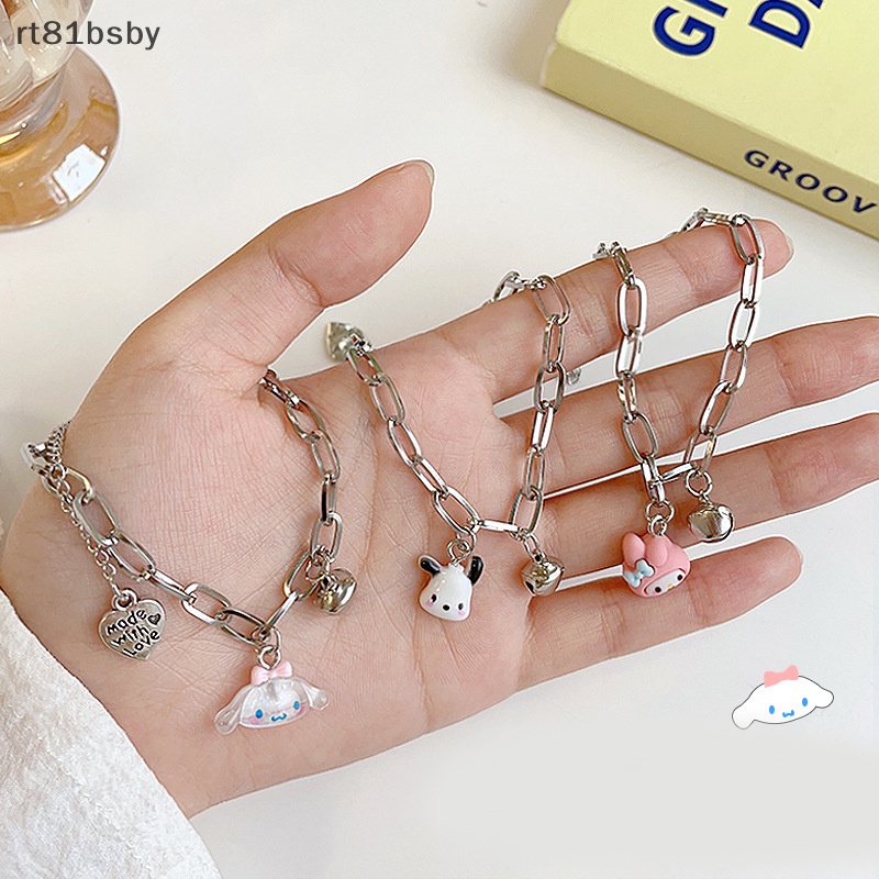 SANRIO Vòng Đeo Tay Cặp Đôi Họa Tiết Hoạt Hình Cinnamoroll Dễ Thương Có Thể Điều Chỉnh Và Chuông