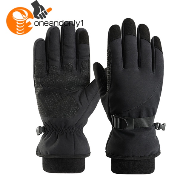 Găng Tay Trượt Tuyết Lót Lông Cừu Dày Dặn Chống Gió Chống Nước Dùng Màn Hình Cảm Ứng Dành Cho Nam