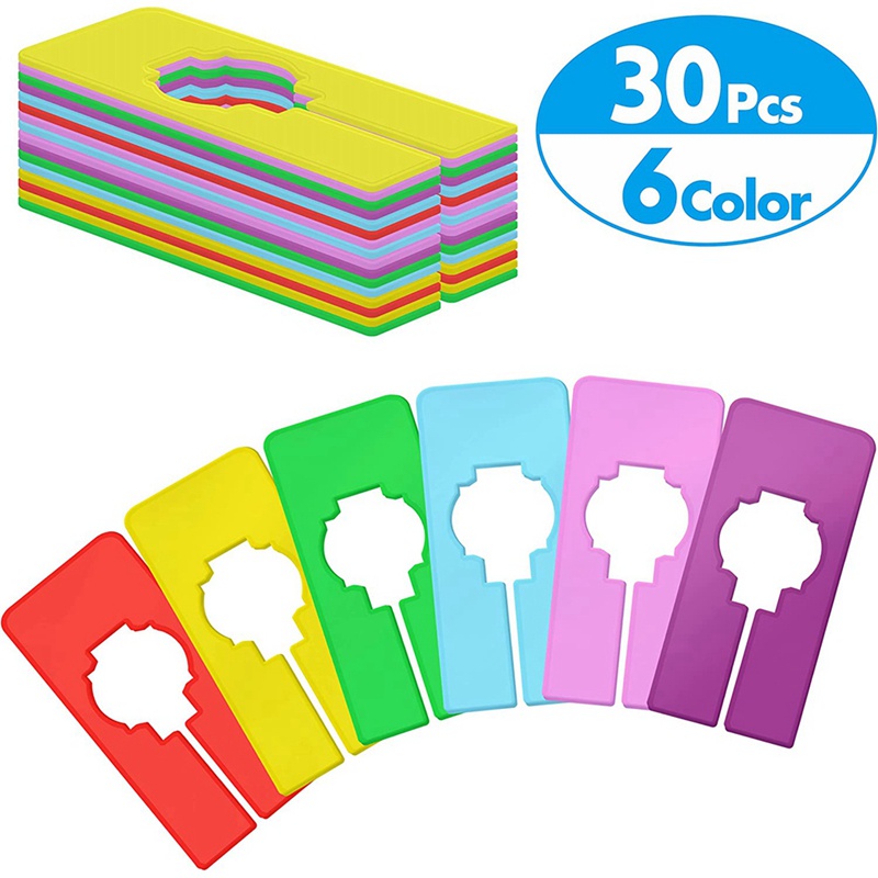 Set 30 Móc Treo Quần Áo 6 Màu Hình Chữ Nhật Có Thể Tái Sử Dụng