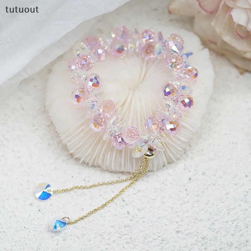 Vòng Tay Chuỗi Hạt Đá Pha Lê Nhân Tạo Lấp Lánh Thời Trang Cho Nữ