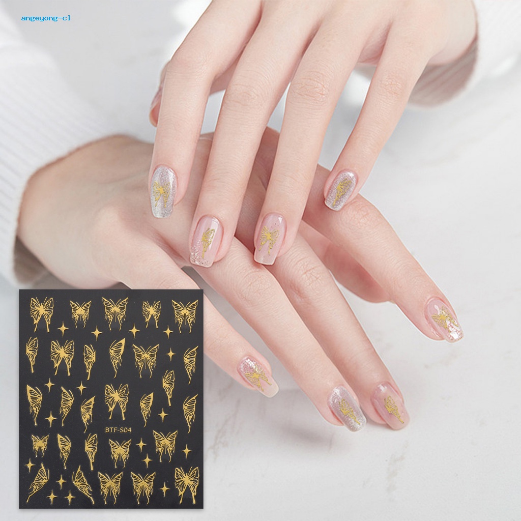 Set 2 Tờ Nhãn Dán Móng Tay Tạo Hiệu Ứng Lấp Lánh Siêu Mỏng Diy