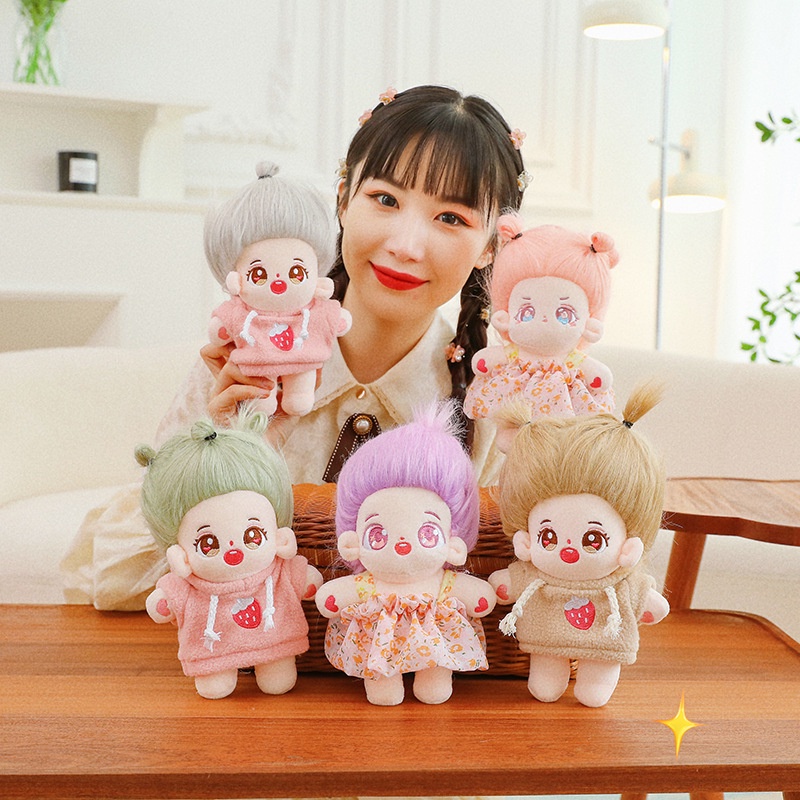 Búp Bê Nhồi Bông Hình Ngôi Sao Tóc Chiên 20cm Nhiều Kiểu Dáng Làm Quà Tặng Cho Bé Gái