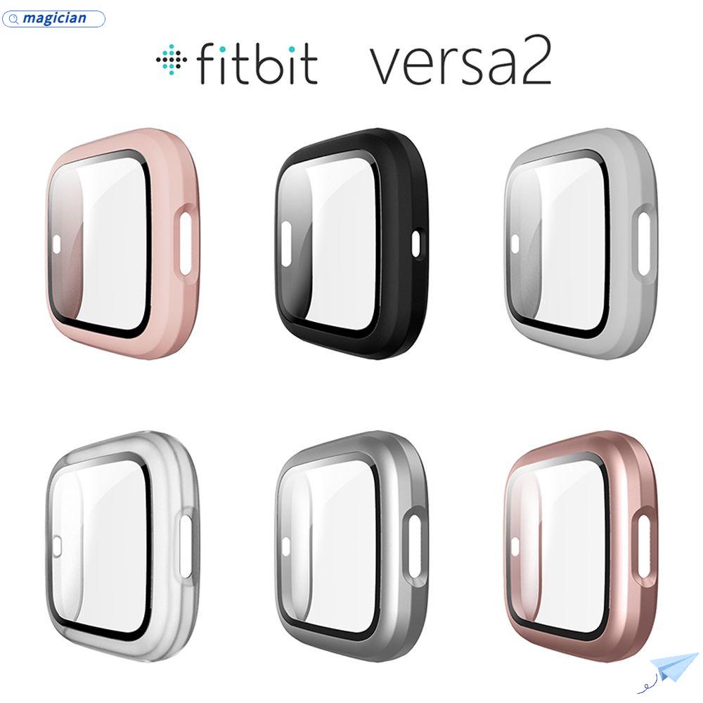 MAG Ốp Bảo Vệ Mặt Đồng Hồ Thông Minh Fitbit Versa 2 Bằng PC Cứng Nhám Kèm Kính Cường Lực 9H