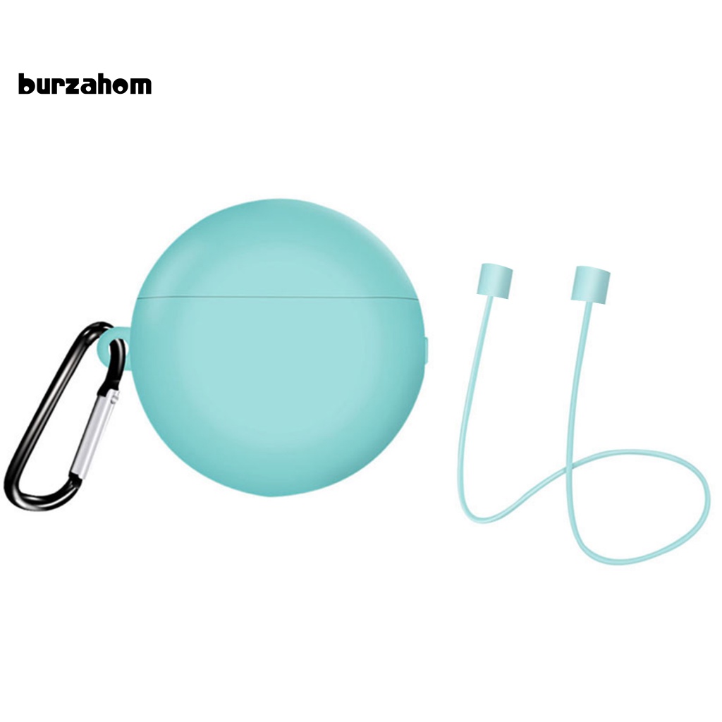 Vỏ Bảo Vệ Hộp Sạc Tai Nghe Bluetooth Huawei Freebuds 3 Bằng Silicon Dẻo Chống Sốc / Thất Lạc Kèm Dây Đeo Tiện Dụng