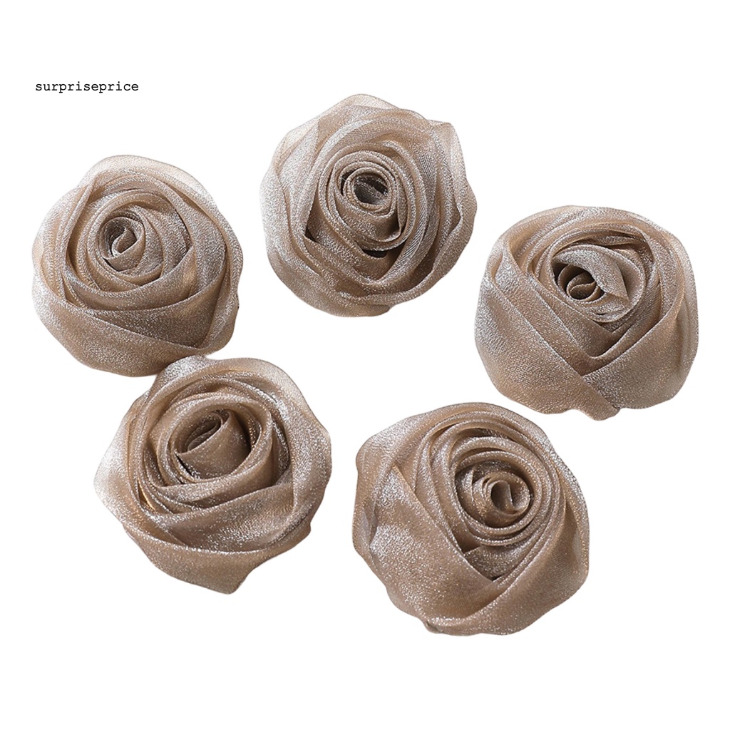 Set 5 Ghim Cài Áo Hình Hoa 3D Không Phai Màu Trang Trí Tiệc