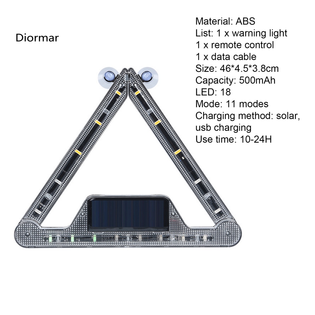 1 Bộ Đèn Cảnh Báo Khẩn Cấp Hình Tam Giác Có Thể Gấp Gọn Tiện Dụng Cho Xe Hơi