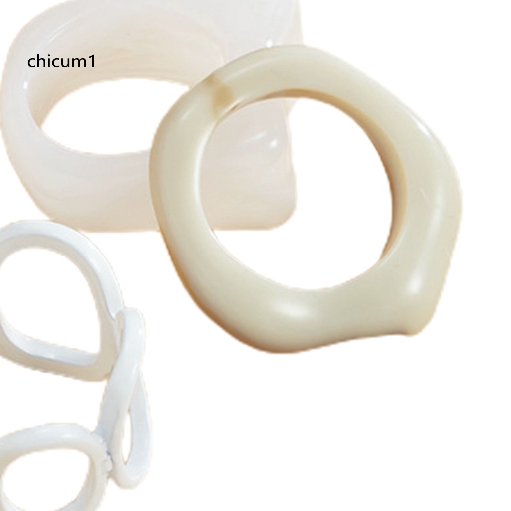 Set 4 Nhẫn Acrylic Phong Cách Vintage Dành Cho Nữ