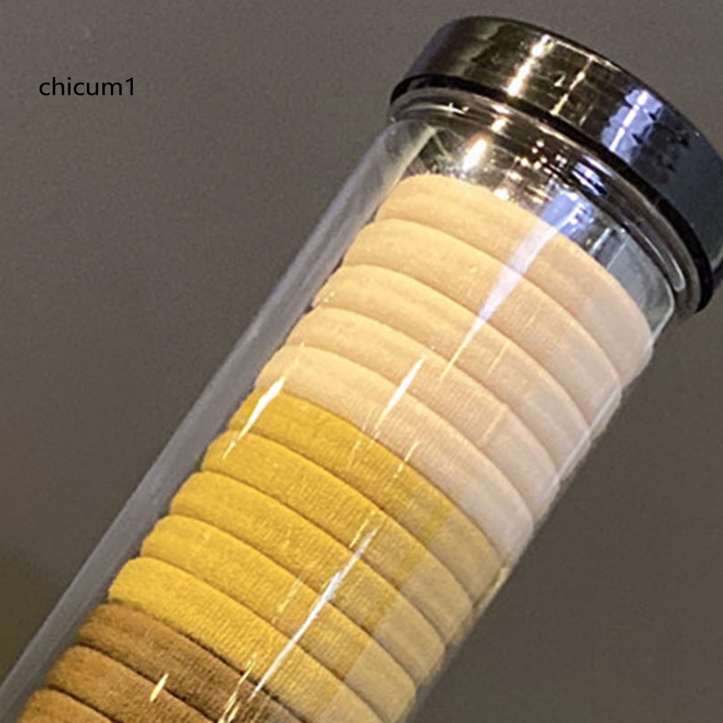 Set 20 Dây Cột Tóc Co Giãn Siêu Mềm Chống Trượt Màu Trơn Cho Nữ